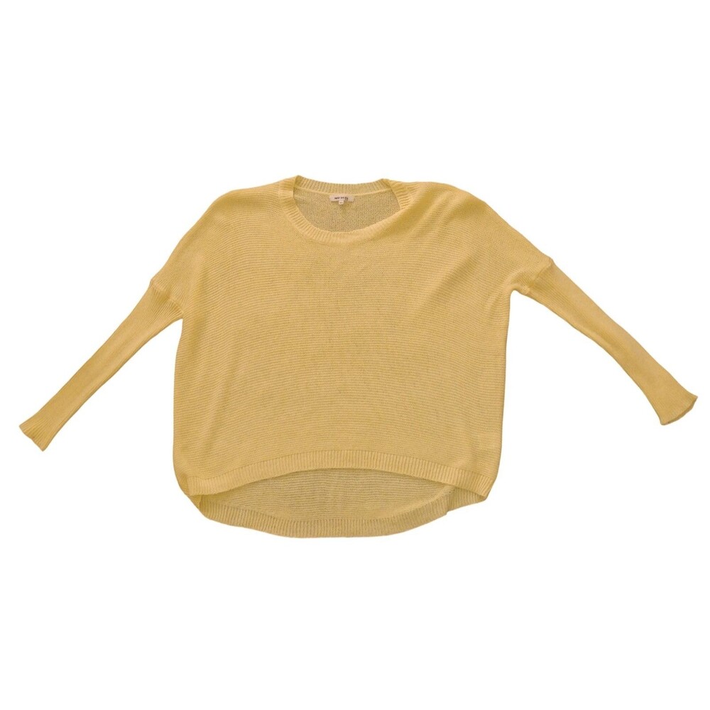 Yellow knit sweater with dolman sleeves is made by the brand Miracle Size M/L